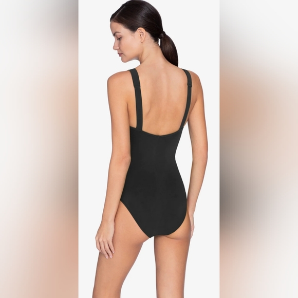 New Robin Piccone Ava Knot One Piece Swimsuit in Black Size 4 - Picture 6 of 7